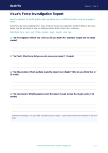 Free Forces Worksheet | Year 4 Science Resources | BookFlik