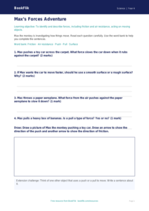 Free Forces Worksheet | Year 4 Science Activity | BookFlik