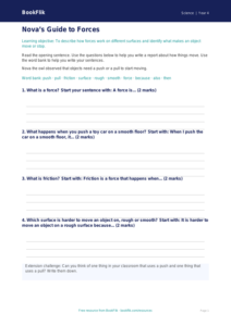 Free Forces Writing Frame | Year 4 Supported | BookFlik