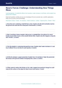 Free Forces Worksheet | Year 5 Core | BookFlik