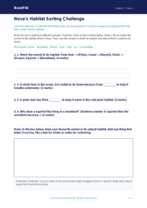 Free Habitats Activity Sheet | Year 4 Supported | BookFlik