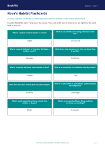 Free Habitats Flashcards | Year 4 Supported | BookFlik