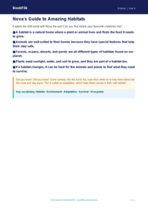 Free Habitats Poster | Year 4 Supported | BookFlik