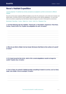 Free Habitats Activity Sheet | Year 5 Core | BookFlik