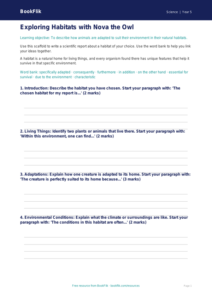 Free Habitats Writing Frame | Year 5 Core | BookFlik