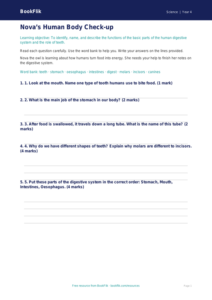 Free Human Body Assessment | Year 4 Supported | BookFlik