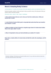 Free Human Body Worksheet | Year 4 Supported | BookFlik