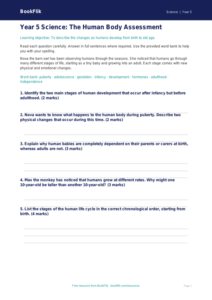 Free Human Body Assessment | Year 5 Core | BookFlik