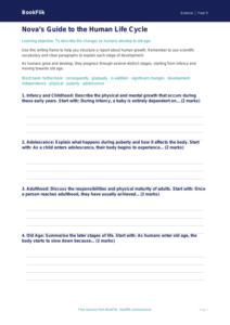 Free Human Body Writing Frame | Year 5 Core | BookFlik