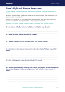 Free Light Assessment | Year 4 Supported | BookFlik