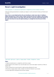 Free Light Drawing Sheet | Year 5 Core | BookFlik