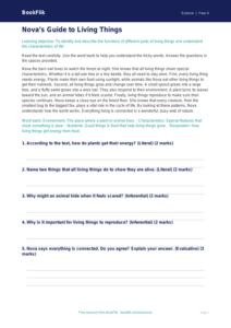Free Living Things Comprehension | Year 4 Supported | BookFlik