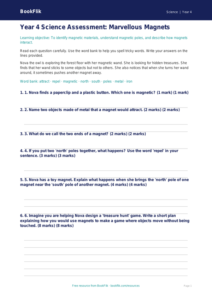 Free Magnets Assessment | Year 4 Supported | BookFlik