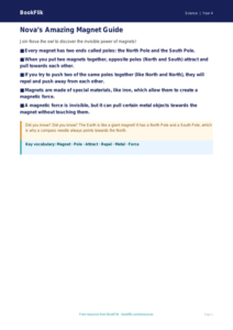 Free Magnets Poster | Year 4 Science Worksheet | BookFlik