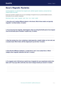 Free Magnets Worksheet | Year 5 Science | BookFlik