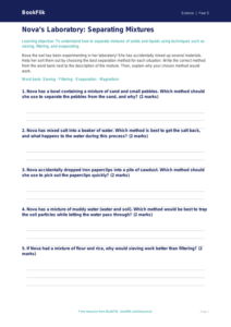 Free Mixtures Activity Sheet | Year 5 Science | BookFlik