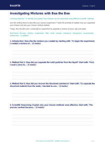Free Mixtures Writing Frame | Year 5 Core | BookFlik