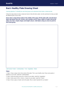 Free Nutrition Drawing Sheet | Year 4 Supported | BookFlik