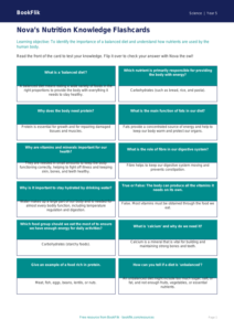 Free Nutrition Flashcards | Year 5 Core | BookFlik