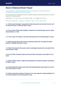Free Plants Quiz | Year 5 Science Worksheet | BookFlik