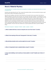 Free Properties Of Materials Comprehension | Year 4 Supported | BookFlik
