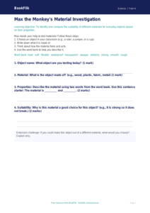 Free Properties Of Materials Worksheet | Year 4 Science | BookFlik