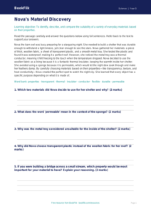 Free Properties Of Materials Comprehension | Year 5 Core | BookFlik