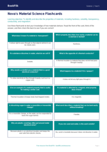 Free Properties Of Materials Flashcards | Year 5 Core | BookFlik