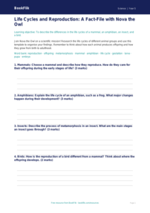 Free Reproduction Worksheet | Year 5 Science | BookFlik
