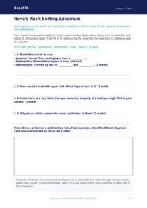 Free Rocks Activity Sheet | Year 4 Supported | BookFlik