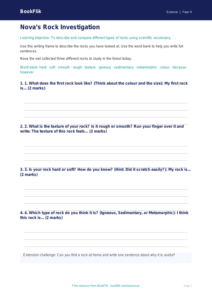 Free Rocks Writing Frame | Year 4 Supported | BookFlik