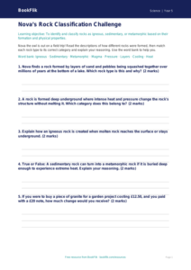 Free Rocks Activity Sheet | Year 5 Core | BookFlik