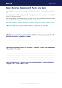 Free Rocks Assessment | Year 5 Core | BookFlik