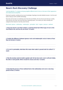 Free Rocks Worksheet | Year 5 Science | BookFlik