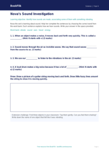 Free Sound Activity Sheet | Year 4 Supported | BookFlik