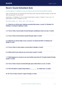 Free Sound Quiz | Year 4 Supported | BookFlik
