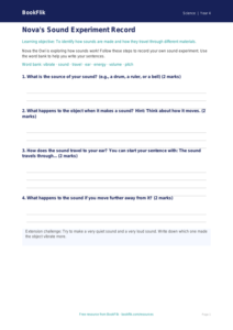 Free Sound Template | Year 4 Supported | BookFlik