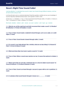Free Sound Quiz | Year 5 Science Worksheet | BookFlik