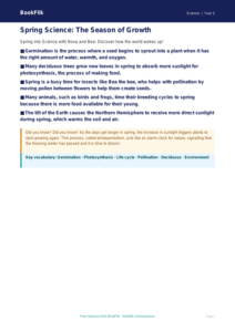 Free Spring Science Poster | Year 5 Core | BookFlik