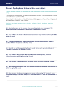 Free Spring Science Quiz | Year 5 Core | BookFlik