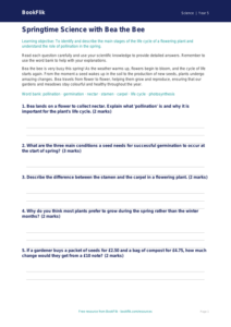 Free Spring Science Worksheet | Year 5 Core | BookFlik