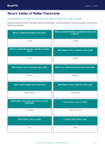 Free States Of Matter Flashcards | Year 4 Supported | BookFlik