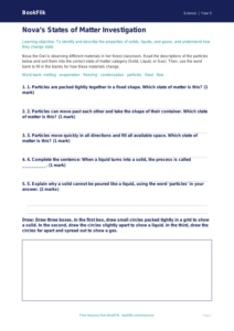 Free States Of Matter Activity Sheet | Year 5 Core | BookFlik