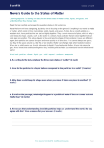 Free States Of Matter Comprehension | Year 5 Core | BookFlik