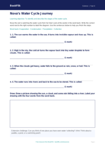 Free Water Cycle Activity Sheet | Year 4 Supported | BookFlik
