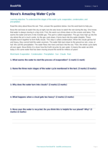 Free Water Cycle Comprehension | Year 4 Supported | BookFlik