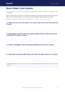 Free Water Cycle Worksheet | Year 4 Science Printables | BookFlik