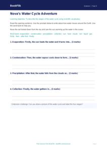 Free Water Cycle Writing Frame | Year 4 Supported | BookFlik