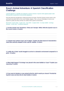 Free Animals Activity Sheet | Year 4 Greater Depth | BookFlik
