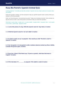 Free Animals Assessment | Year 4 Supported | BookFlik